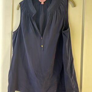 Lilly Pulitzer Navy Sleeveless Blouse